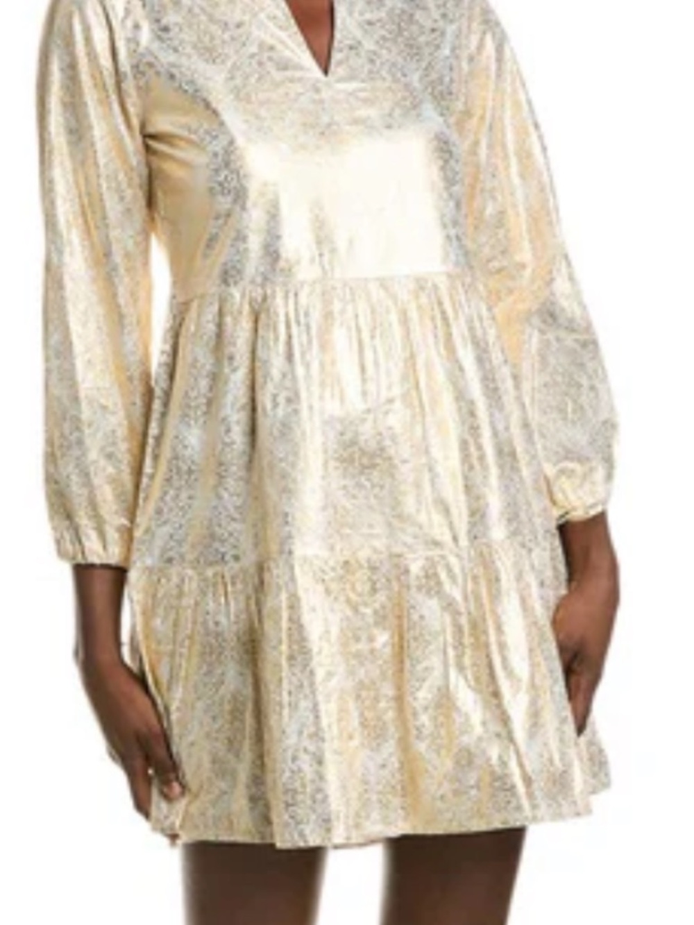 Jude Connally Metallic Gold Patterned Jacket